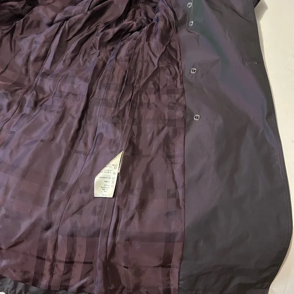 Burberry Purple Trench Coat with Pleated Hem
